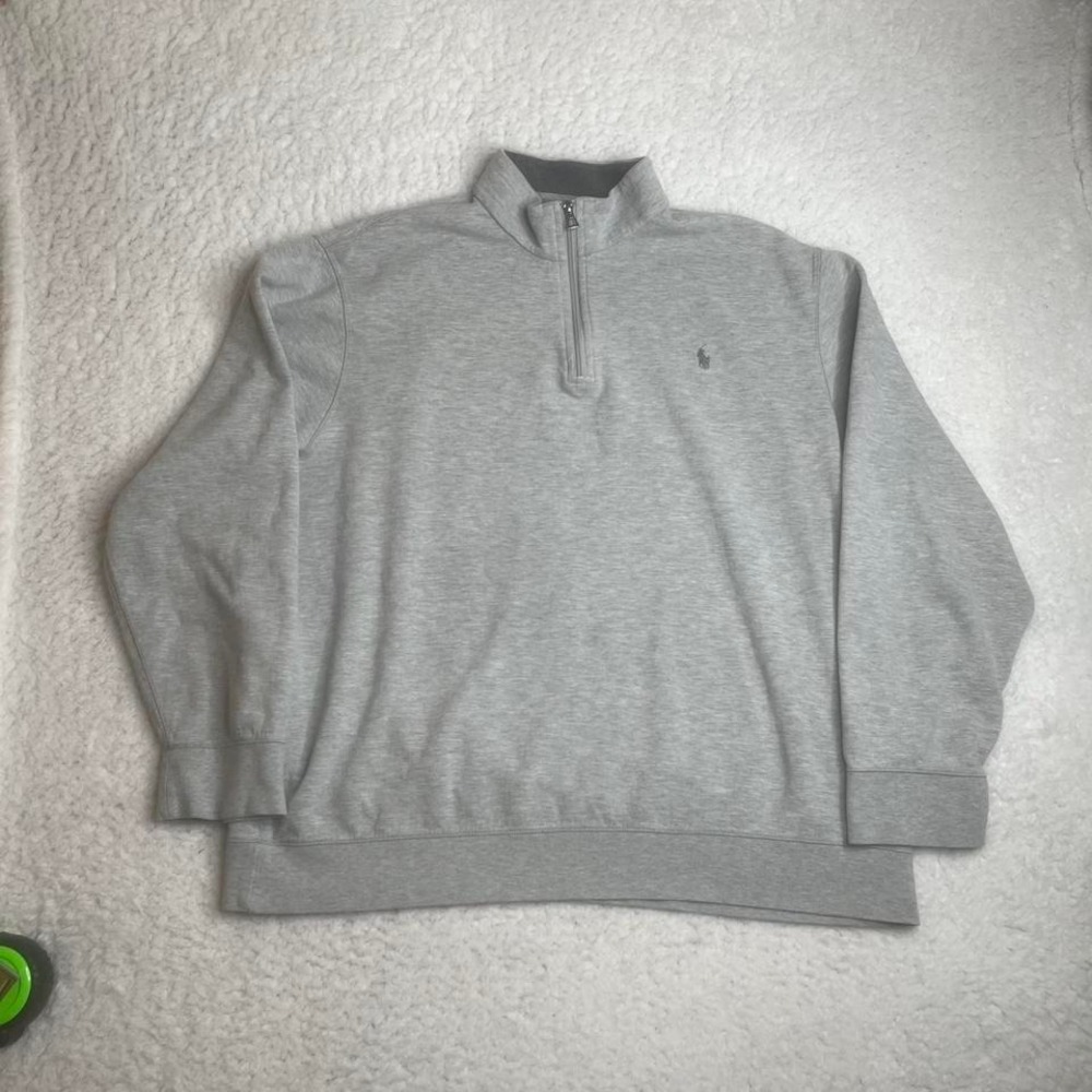 Polo Ralph Lauren performance men grey quarter zip pullover preppy outdoors‎ xxl